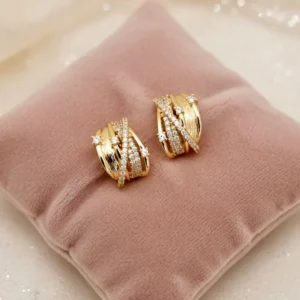 NTK-XUP-ER-010 Gold & Crystal Interlace